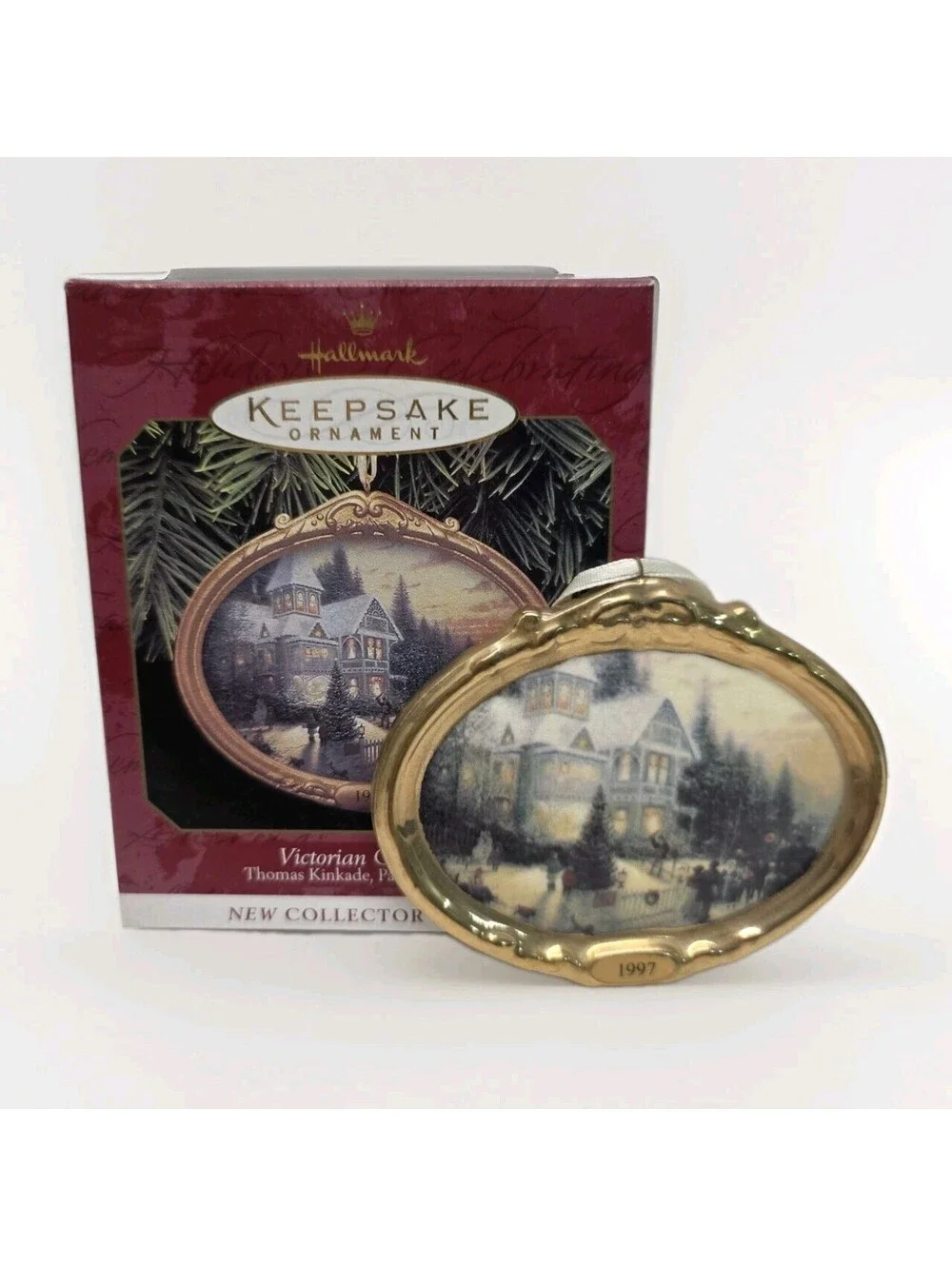 Hallmark Keepsake Thomas Kinkade ornament Victorian Christmas 1997 1st in series